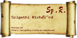 Szigethi Richárd névjegykártya