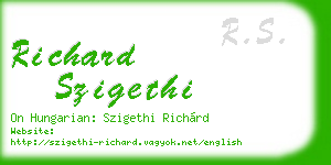 richard szigethi business card